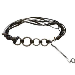 "CHICO'S"MULTI COLORS STRAPPY METALLIC Belt Adjustable Waist size 36"Full Length